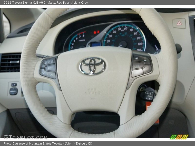 Salsa Red Pearl / Light Gray 2012 Toyota Sienna XLE AWD