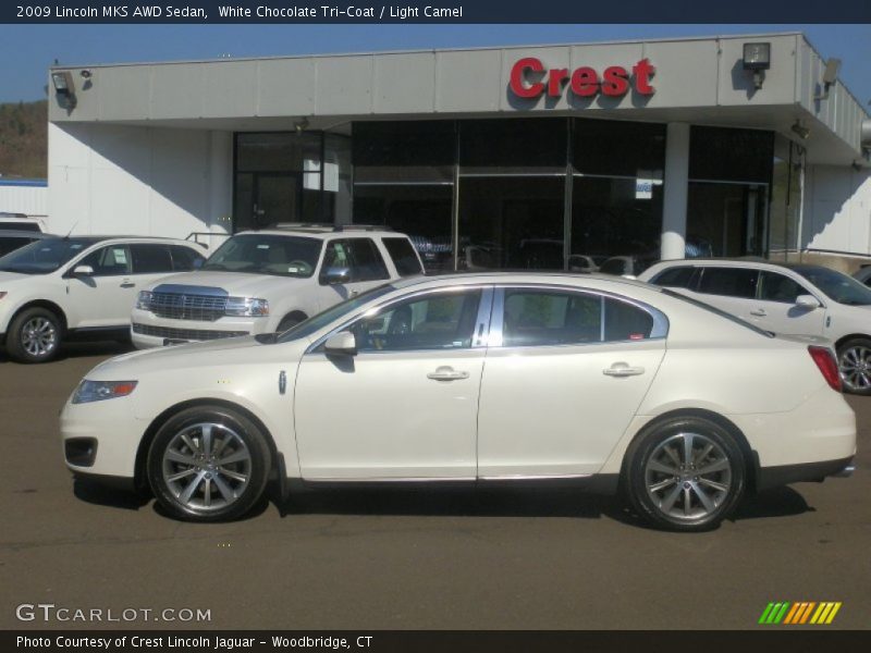 White Chocolate Tri-Coat / Light Camel 2009 Lincoln MKS AWD Sedan