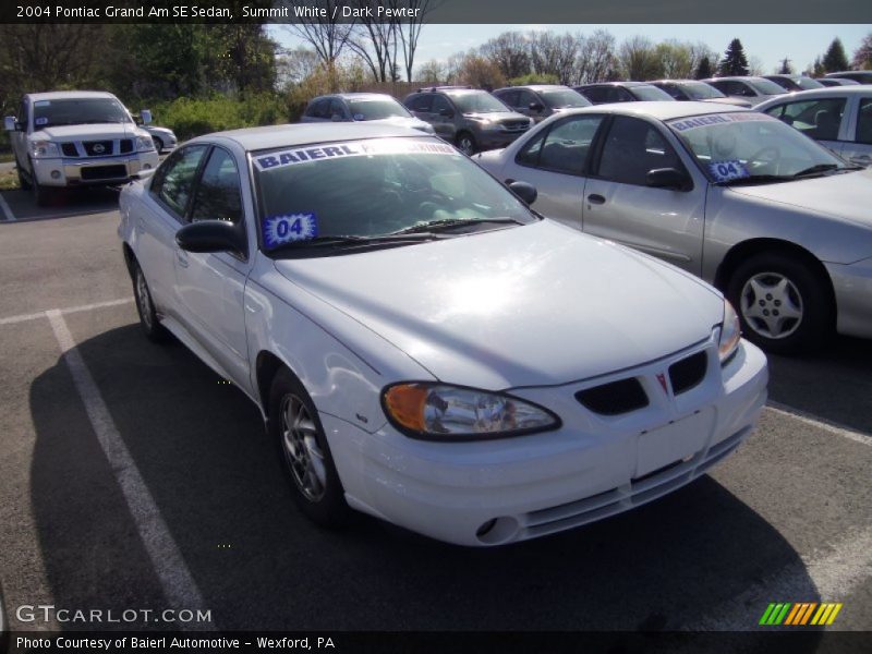 Summit White / Dark Pewter 2004 Pontiac Grand Am SE Sedan