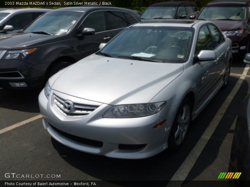 Satin Silver Metallic / Black 2003 Mazda MAZDA6 s Sedan