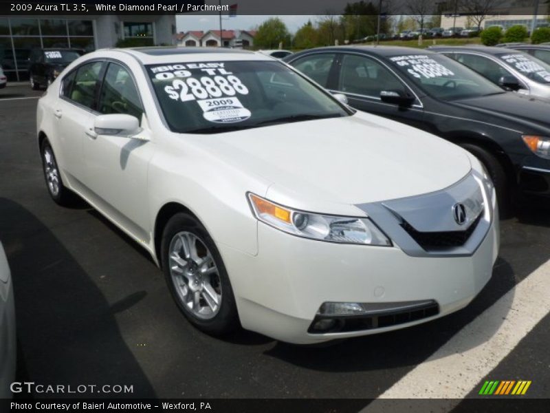 White Diamond Pearl / Parchment 2009 Acura TL 3.5