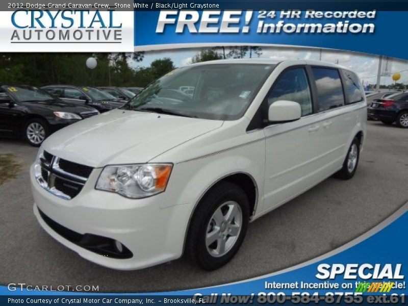 Stone White / Black/Light Graystone 2012 Dodge Grand Caravan Crew