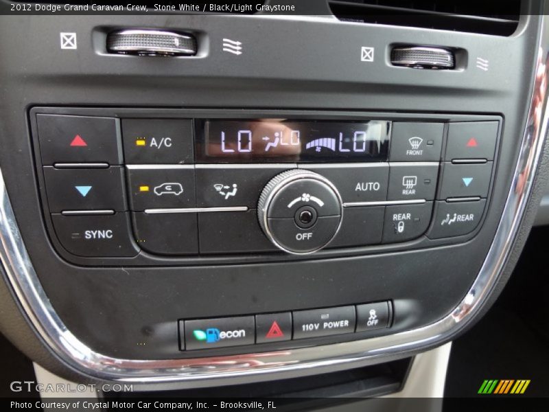Stone White / Black/Light Graystone 2012 Dodge Grand Caravan Crew