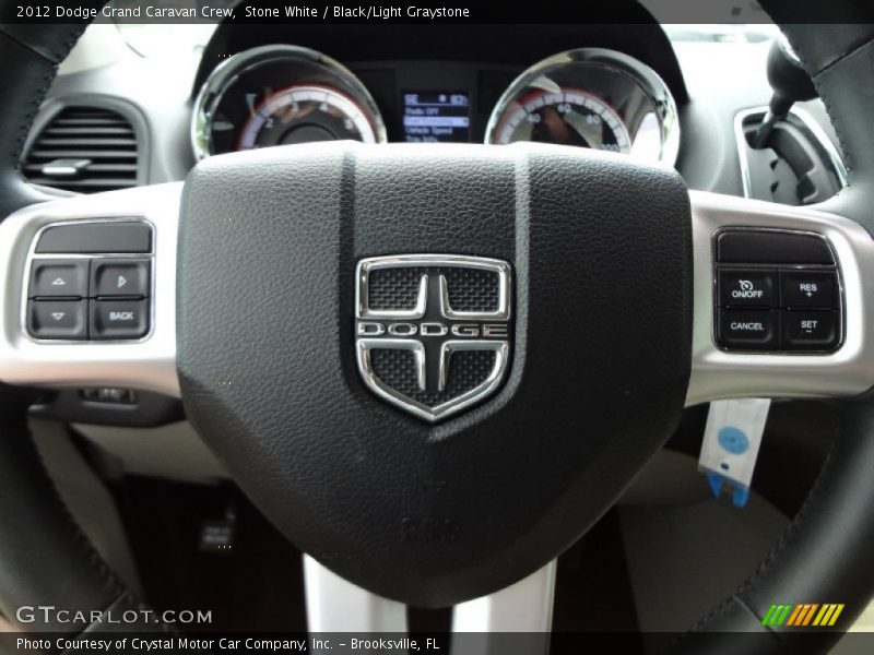 Stone White / Black/Light Graystone 2012 Dodge Grand Caravan Crew
