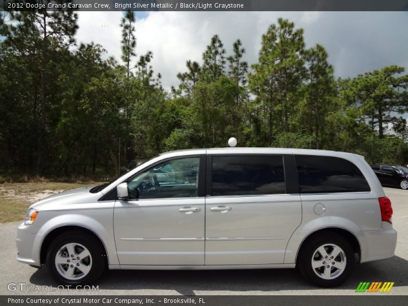 Bright Silver Metallic / Black/Light Graystone 2012 Dodge Grand Caravan Crew
