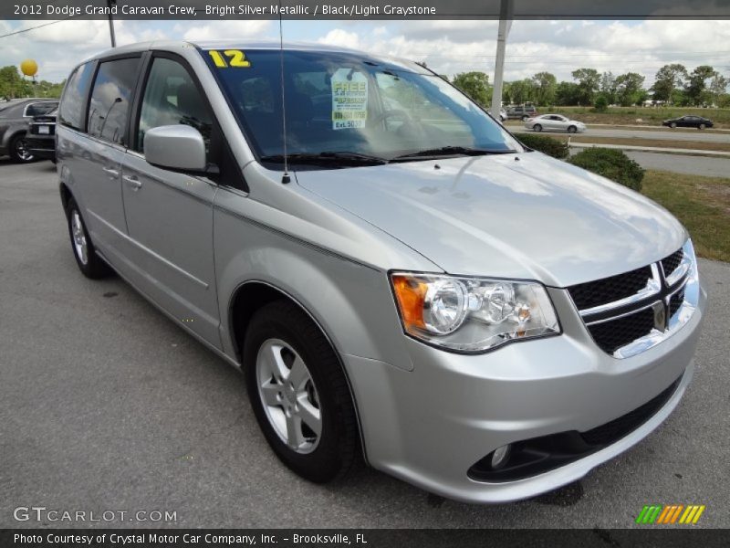 Bright Silver Metallic / Black/Light Graystone 2012 Dodge Grand Caravan Crew