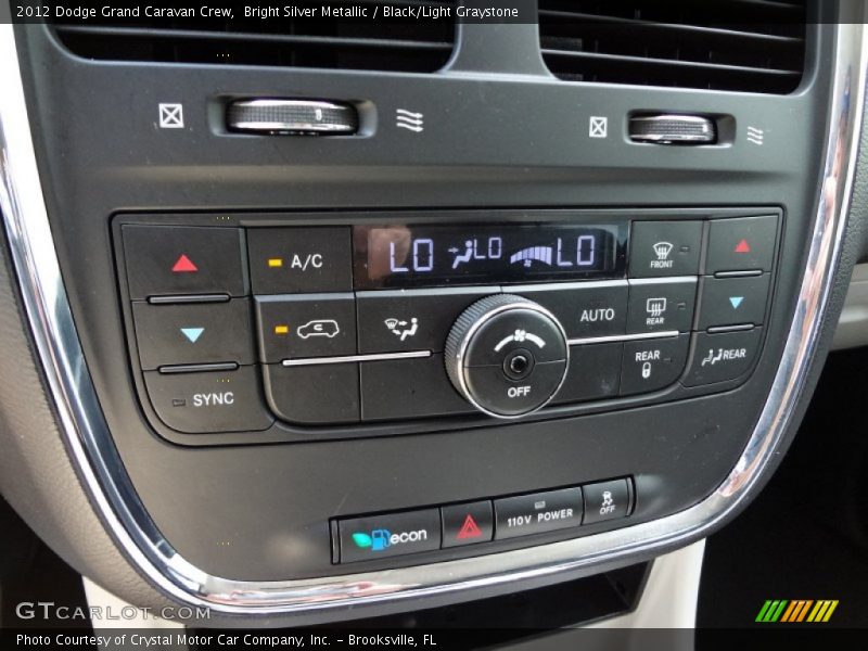 Bright Silver Metallic / Black/Light Graystone 2012 Dodge Grand Caravan Crew