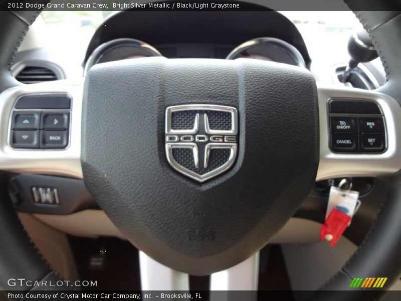 Bright Silver Metallic / Black/Light Graystone 2012 Dodge Grand Caravan Crew