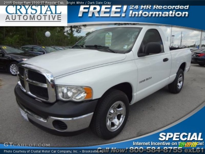 Bright White / Dark Slate Gray 2005 Dodge Ram 1500 ST Regular Cab