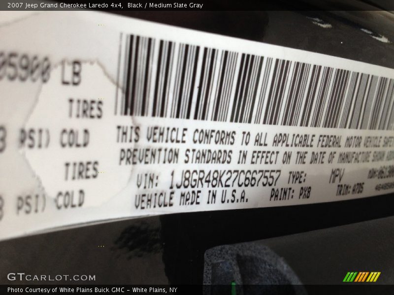Black / Medium Slate Gray 2007 Jeep Grand Cherokee Laredo 4x4