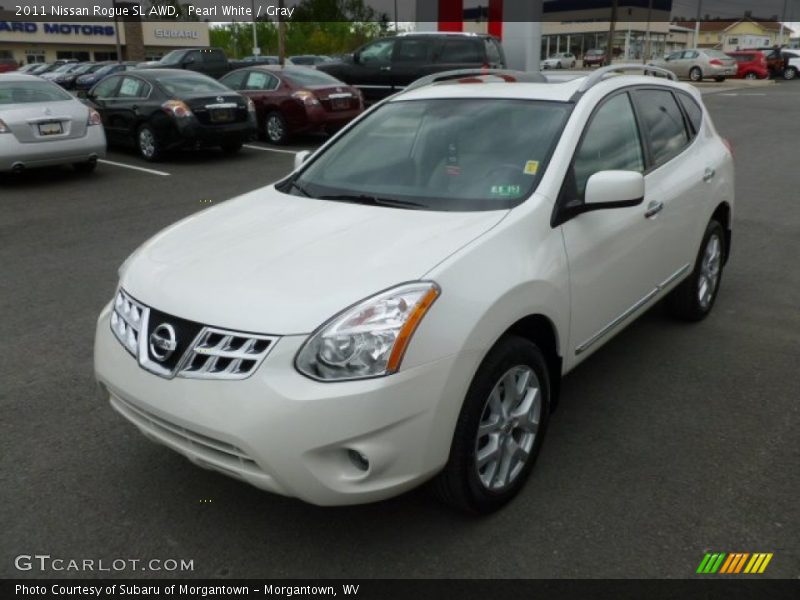Pearl White / Gray 2011 Nissan Rogue SL AWD