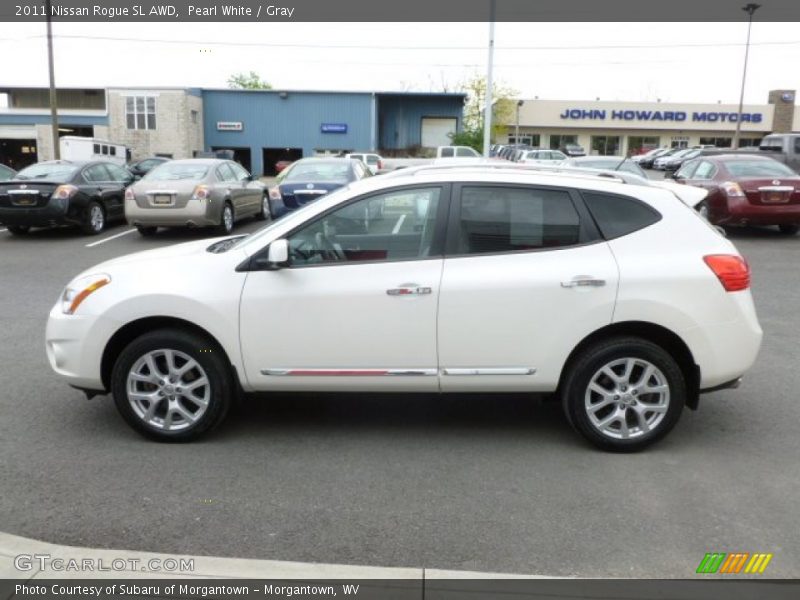 Pearl White / Gray 2011 Nissan Rogue SL AWD