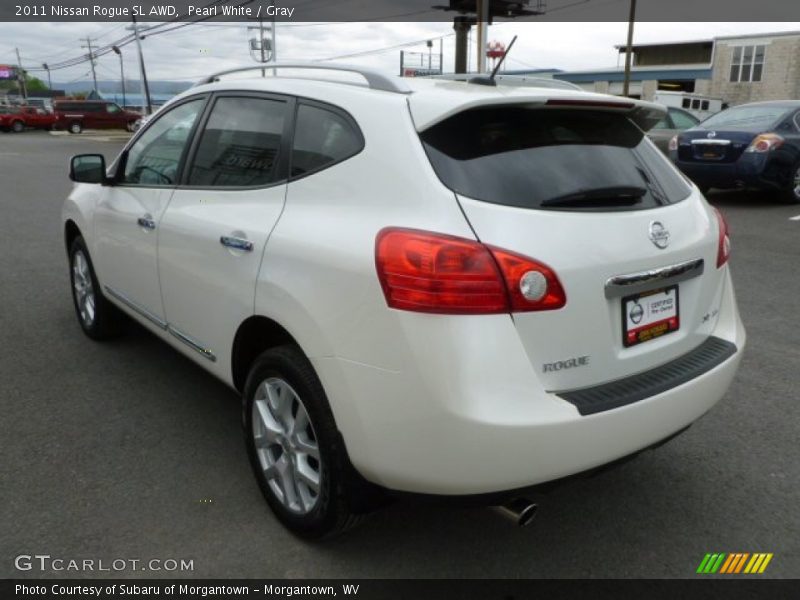 Pearl White / Gray 2011 Nissan Rogue SL AWD