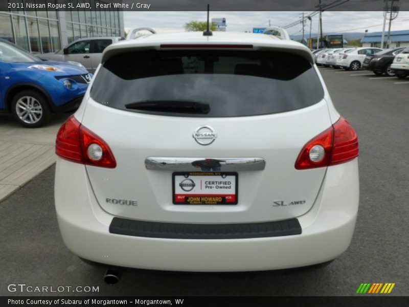 Pearl White / Gray 2011 Nissan Rogue SL AWD