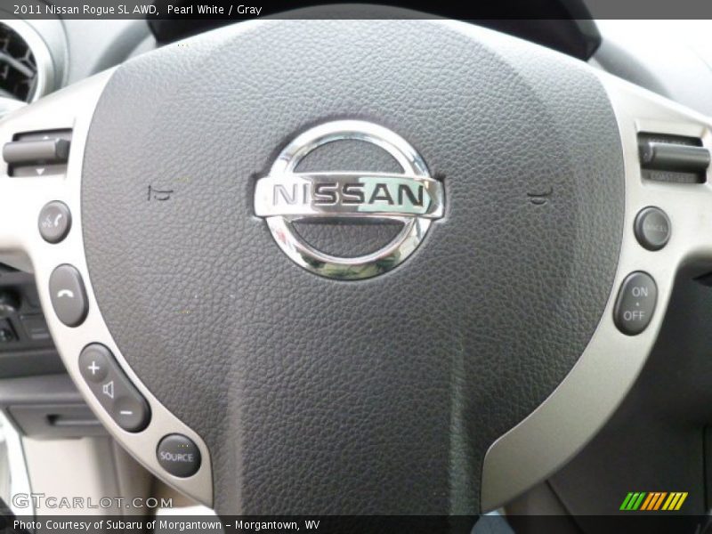 Pearl White / Gray 2011 Nissan Rogue SL AWD