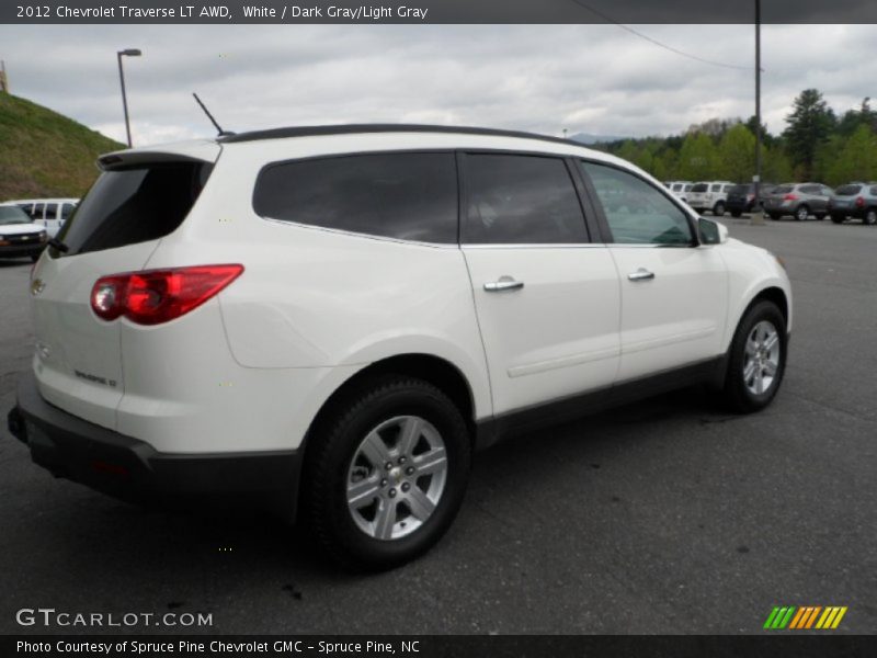 White / Dark Gray/Light Gray 2012 Chevrolet Traverse LT AWD