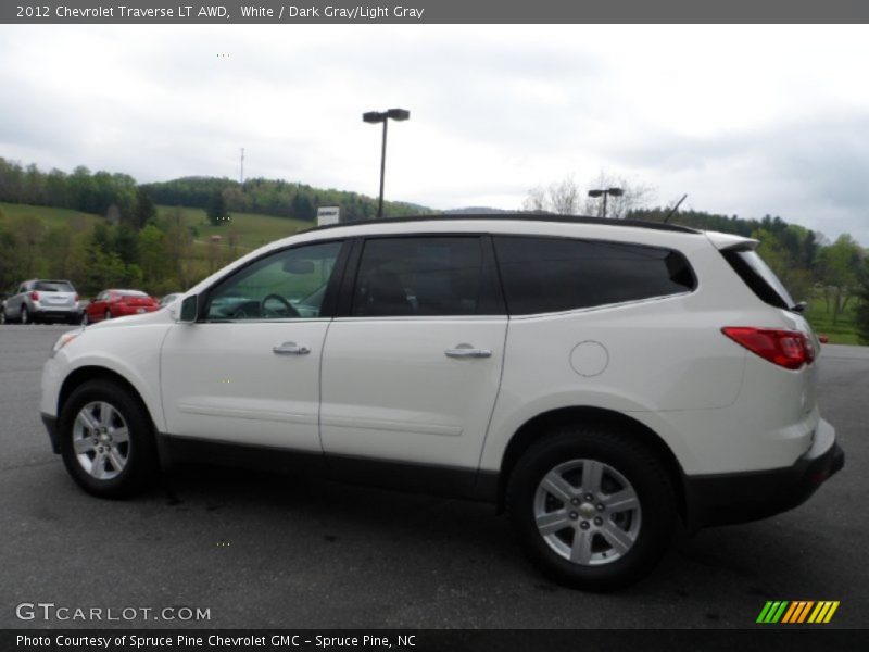 White / Dark Gray/Light Gray 2012 Chevrolet Traverse LT AWD