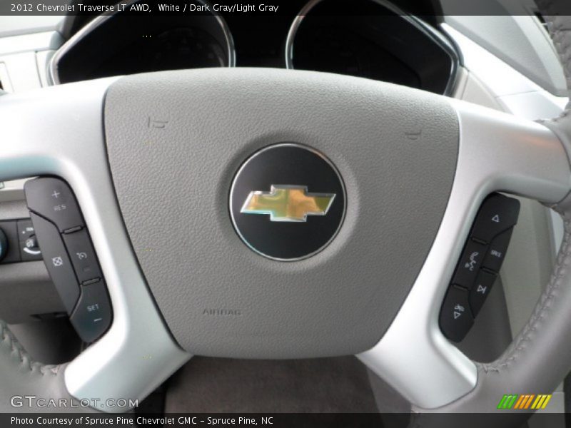 White / Dark Gray/Light Gray 2012 Chevrolet Traverse LT AWD