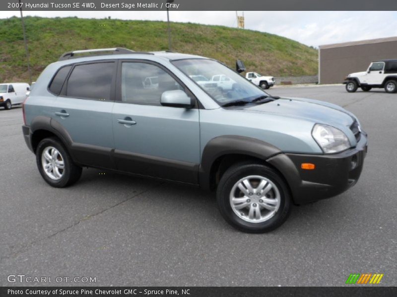 Desert Sage Metallic / Gray 2007 Hyundai Tucson SE 4WD