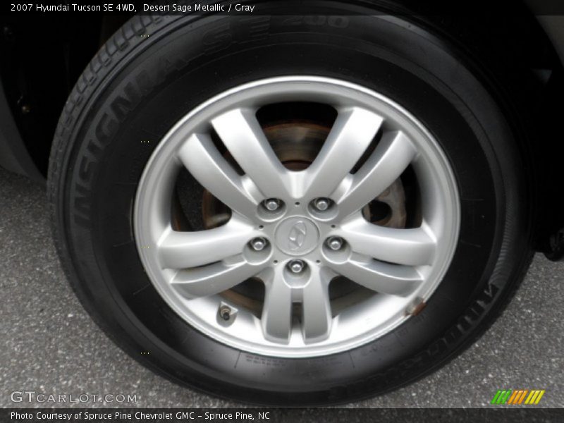 Desert Sage Metallic / Gray 2007 Hyundai Tucson SE 4WD