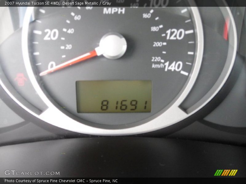 Desert Sage Metallic / Gray 2007 Hyundai Tucson SE 4WD