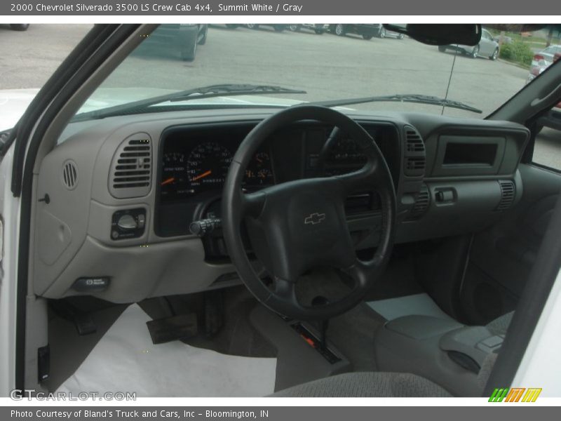 Summit White / Gray 2000 Chevrolet Silverado 3500 LS Crew Cab 4x4