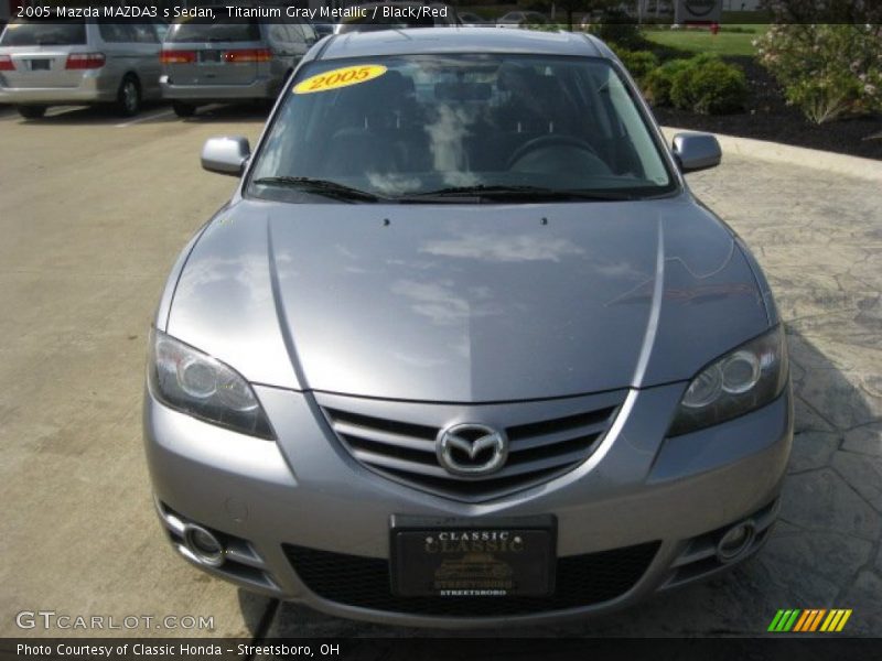 Titanium Gray Metallic / Black/Red 2005 Mazda MAZDA3 s Sedan