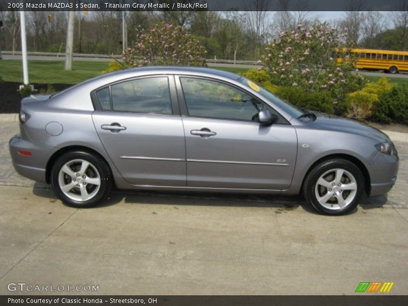 Titanium Gray Metallic / Black/Red 2005 Mazda MAZDA3 s Sedan