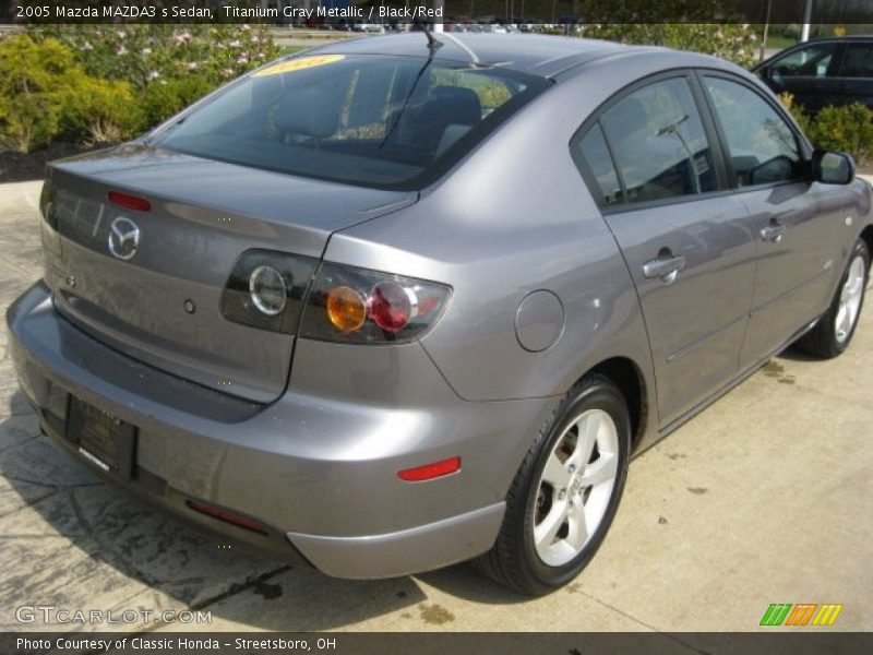 Titanium Gray Metallic / Black/Red 2005 Mazda MAZDA3 s Sedan
