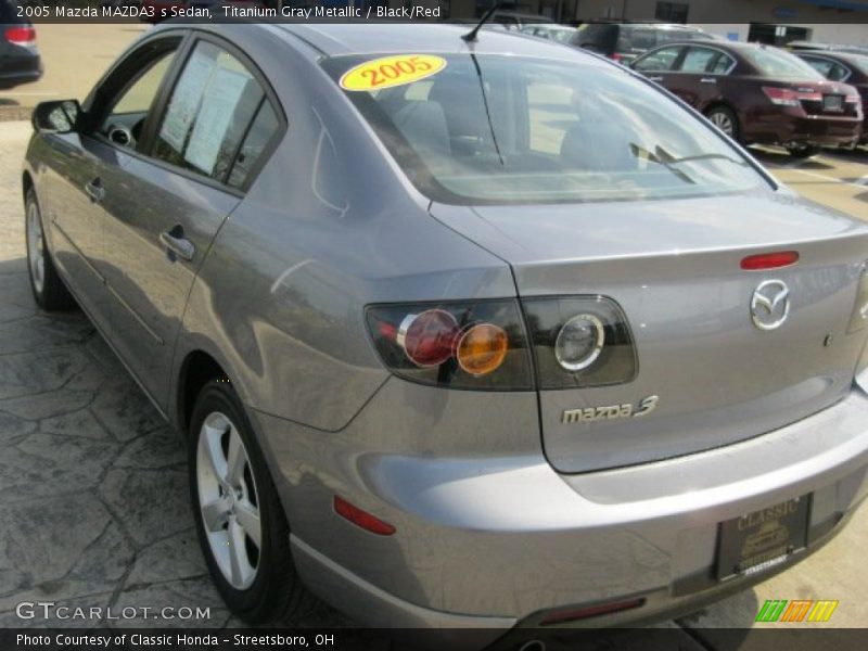 Titanium Gray Metallic / Black/Red 2005 Mazda MAZDA3 s Sedan