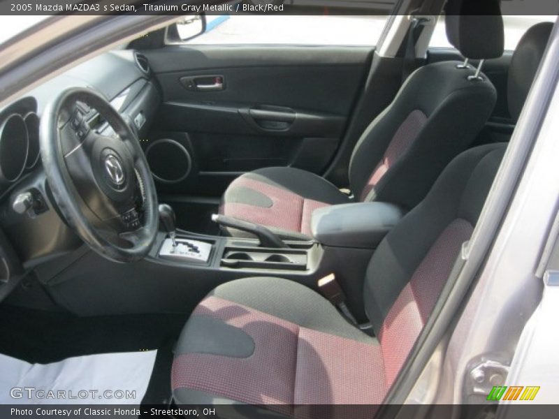 Titanium Gray Metallic / Black/Red 2005 Mazda MAZDA3 s Sedan