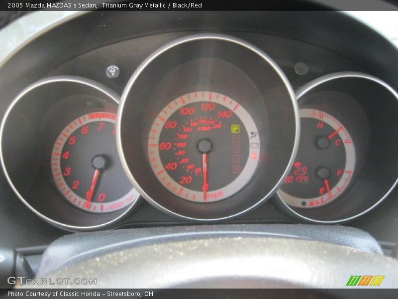Titanium Gray Metallic / Black/Red 2005 Mazda MAZDA3 s Sedan