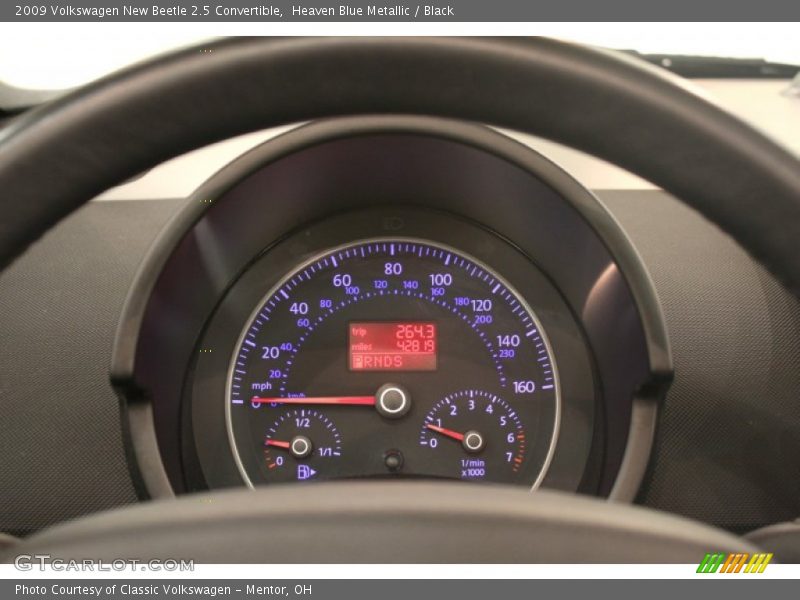 Heaven Blue Metallic / Black 2009 Volkswagen New Beetle 2.5 Convertible