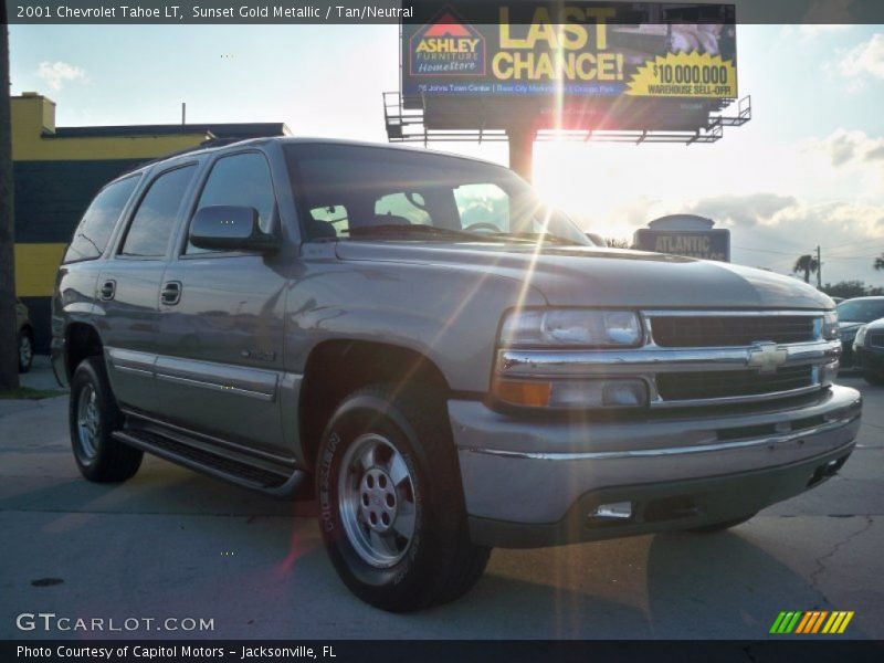 Sunset Gold Metallic / Tan/Neutral 2001 Chevrolet Tahoe LT