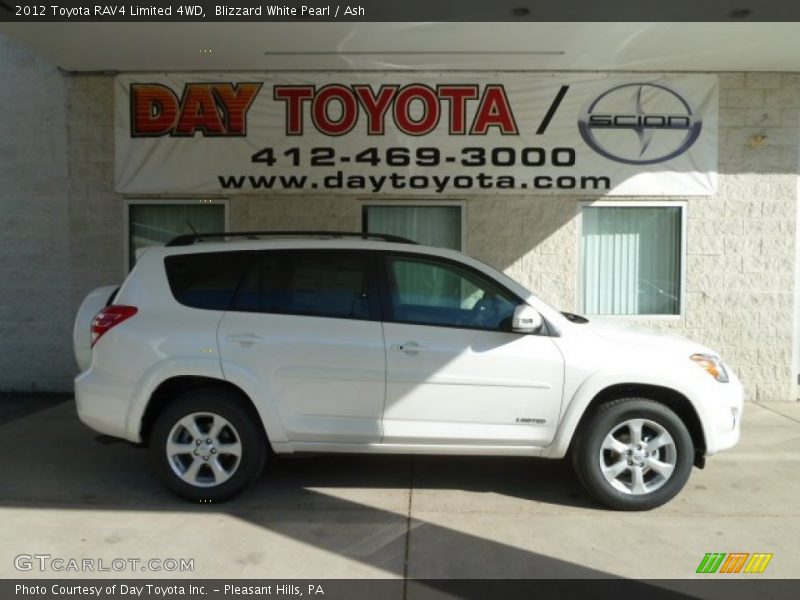 Blizzard White Pearl / Ash 2012 Toyota RAV4 Limited 4WD