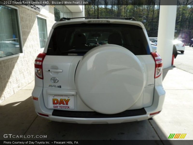 Blizzard White Pearl / Ash 2012 Toyota RAV4 Limited 4WD