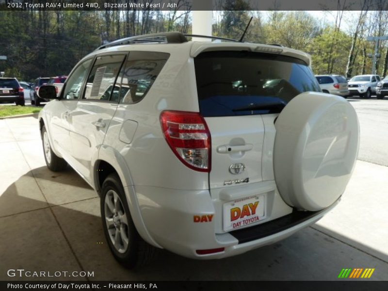Blizzard White Pearl / Ash 2012 Toyota RAV4 Limited 4WD