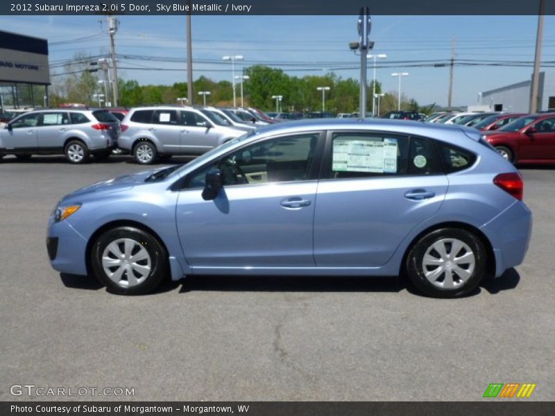 Sky Blue Metallic / Ivory 2012 Subaru Impreza 2.0i 5 Door