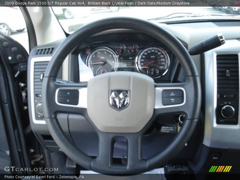Brilliant Black Crystal Pearl / Dark Slate/Medium Graystone 2009 Dodge Ram 1500 SLT Regular Cab 4x4