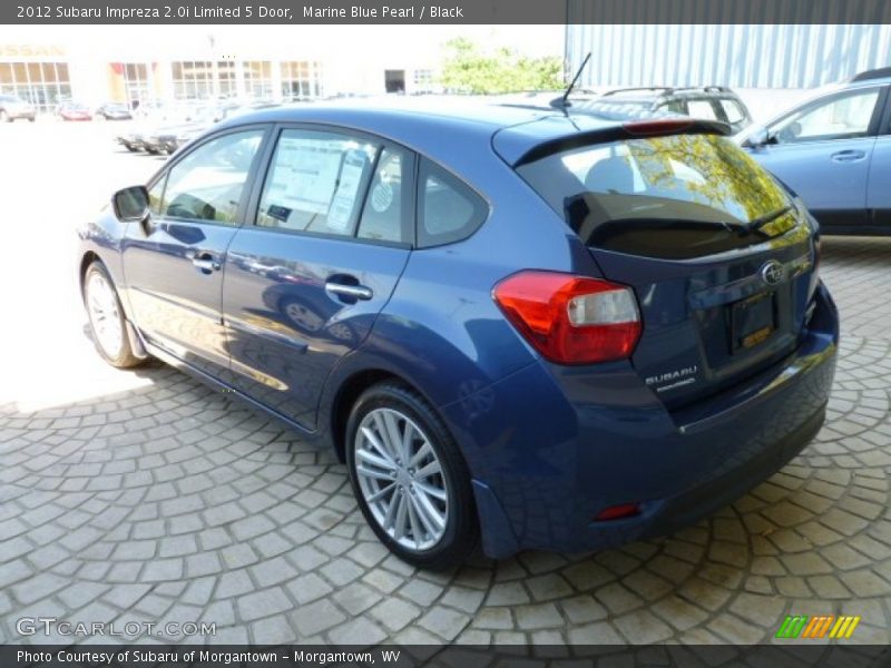 Marine Blue Pearl / Black 2012 Subaru Impreza 2.0i Limited 5 Door