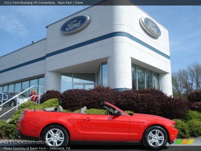 Race Red / Stone 2011 Ford Mustang V6 Convertible