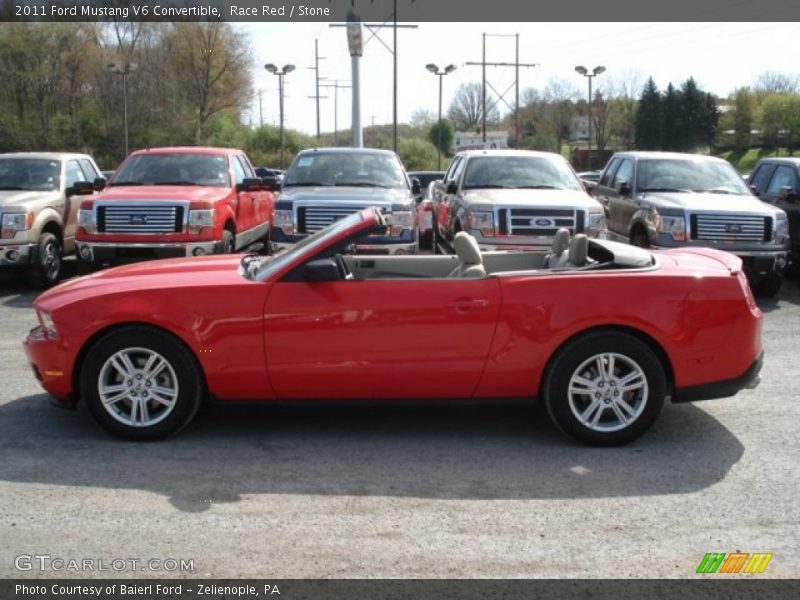 Race Red / Stone 2011 Ford Mustang V6 Convertible