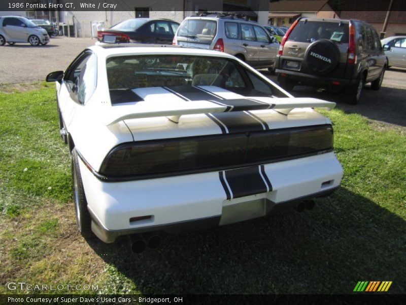 White / Gray 1986 Pontiac Fiero GT