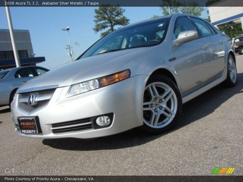 Alabaster Silver Metallic / Taupe 2008 Acura TL 3.2
