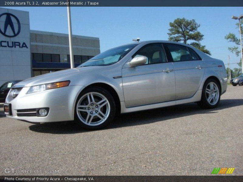 Alabaster Silver Metallic / Taupe 2008 Acura TL 3.2