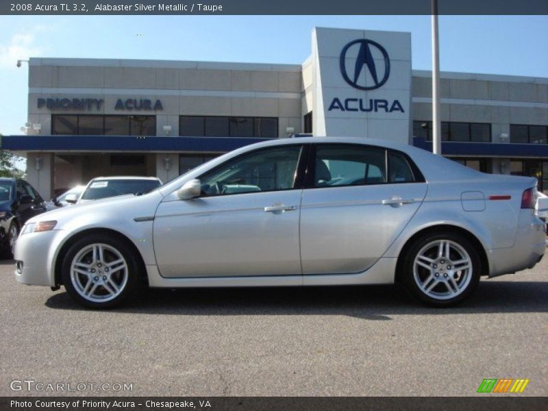 Alabaster Silver Metallic / Taupe 2008 Acura TL 3.2