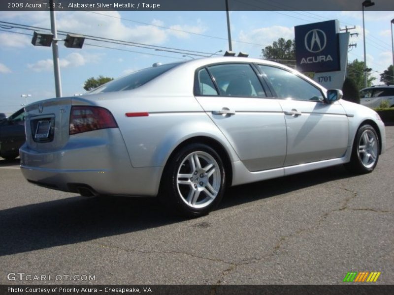 Alabaster Silver Metallic / Taupe 2008 Acura TL 3.2
