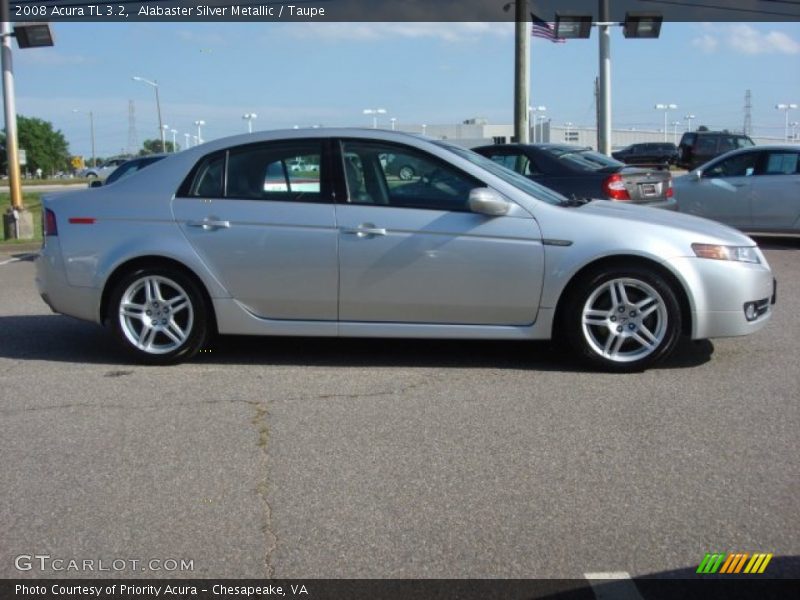 Alabaster Silver Metallic / Taupe 2008 Acura TL 3.2