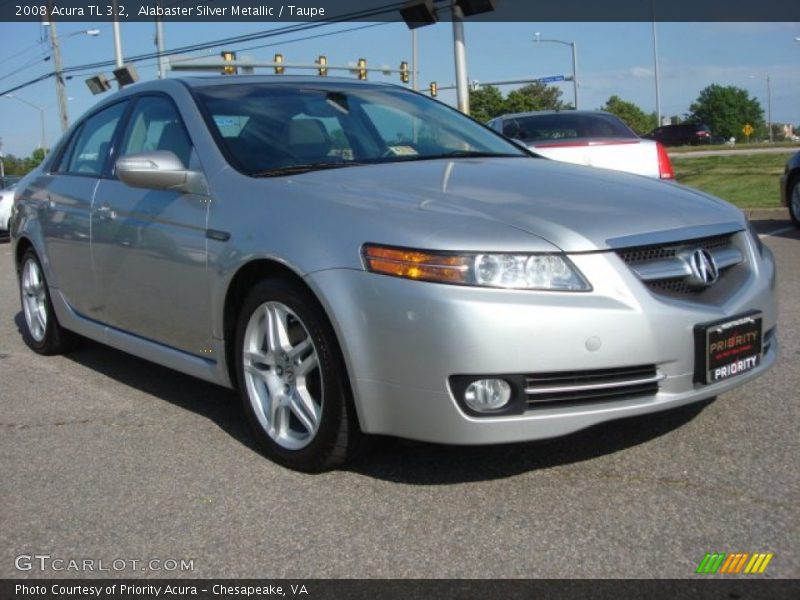 Alabaster Silver Metallic / Taupe 2008 Acura TL 3.2