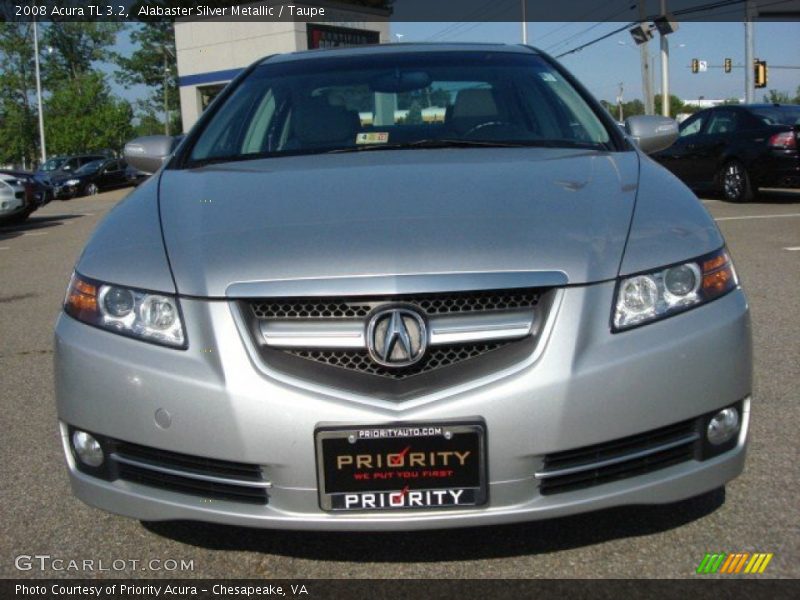 Alabaster Silver Metallic / Taupe 2008 Acura TL 3.2